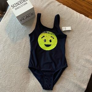 NWT🛍 Gap Kids Flippy Sequin Smiley Face Swimsuit